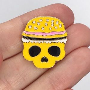 burger skull pin